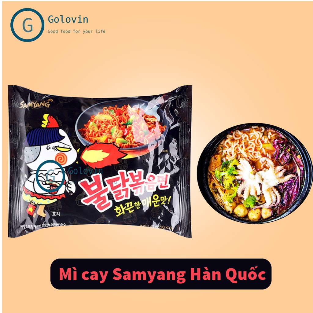 7 gói mì cay Samyang Hàn Quốc túi 140gr Siucay, ăn vặt thơm ngon Golovinshop