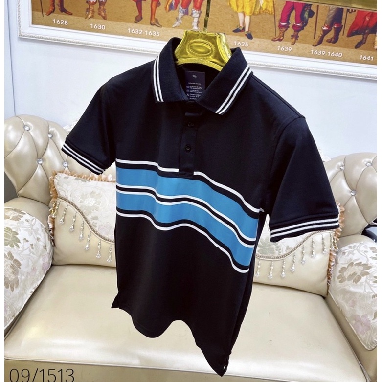 Áo polo thời trang nam có hoạ tiết đơn giản dễ mặc mã LV, Áo phông cộc tay có cổ phong cách trẻ trung btshop từ 45-75kg