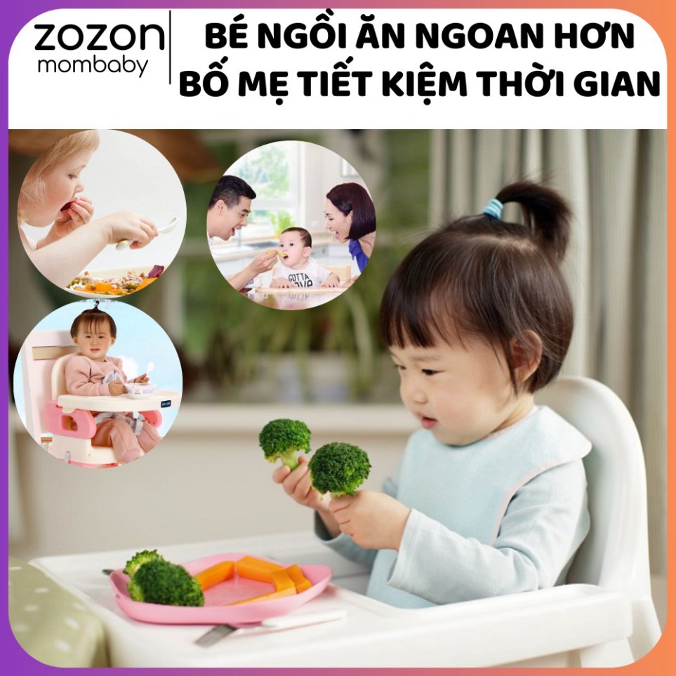 Ghế ăn dặm cho bé Shouda hình gấu 2 nấc chân điều chỉnh, ăn dặm kiểu nhật và BLW, cho bé từ 6 tháng chính hãng Zozon "