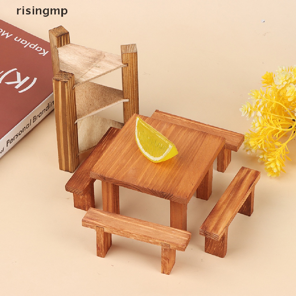 1 Bộ Bàn Ghế Ăn Mini Tỉ Lệ 1: 12 Trang Trí Nhà Búp Bê ♨Trên đó