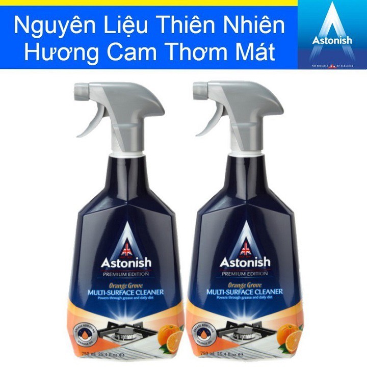 Chai Xịt Tẩy Rửa Nhà Bếp hương cam Astonish C6790,750ml