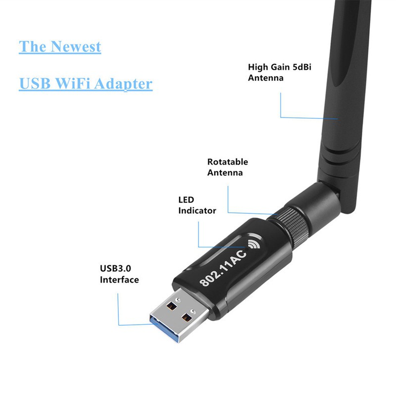 Usb Wifi Thu Phát Tín Hiệu Ac1200M 2.4g / 5.8g Rtl8812