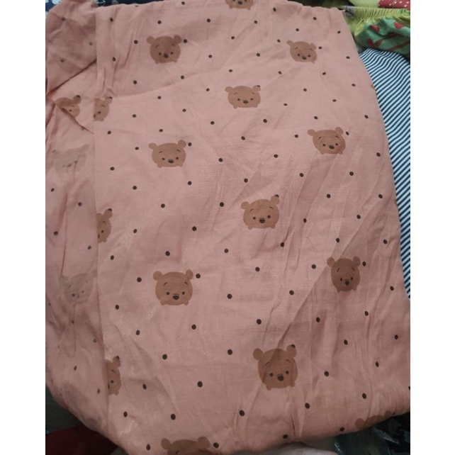 Vải tập may đồ handmade đũi nhăn hình gấu xinh xắn