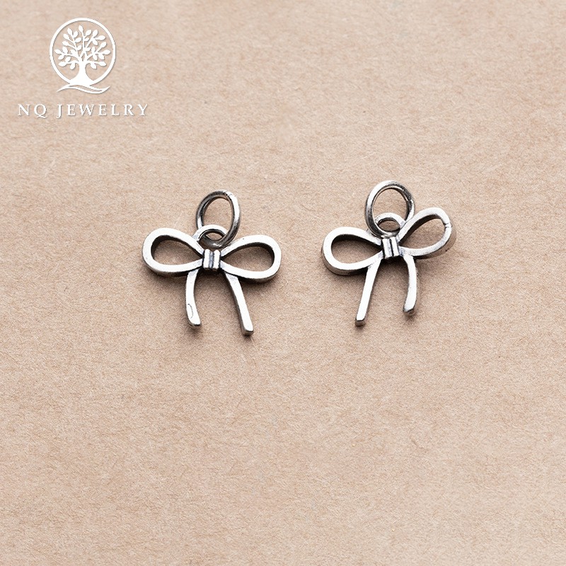Charm bạc hình nơ mặt treo - NQ Jewelry