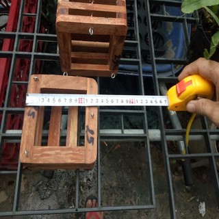 chậu gỗ trồng lan vuông 13cm