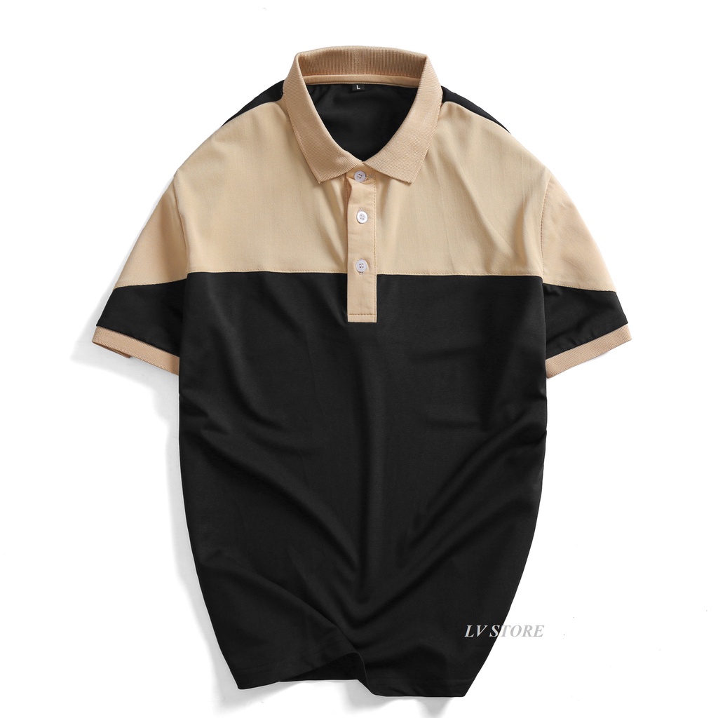 Áo Polo nam phối màu be Tulip áo thun cổ bẻ tay ngắn vải cá sấu cotton cao cấp lịch sự, thanh lịch - Lv Store