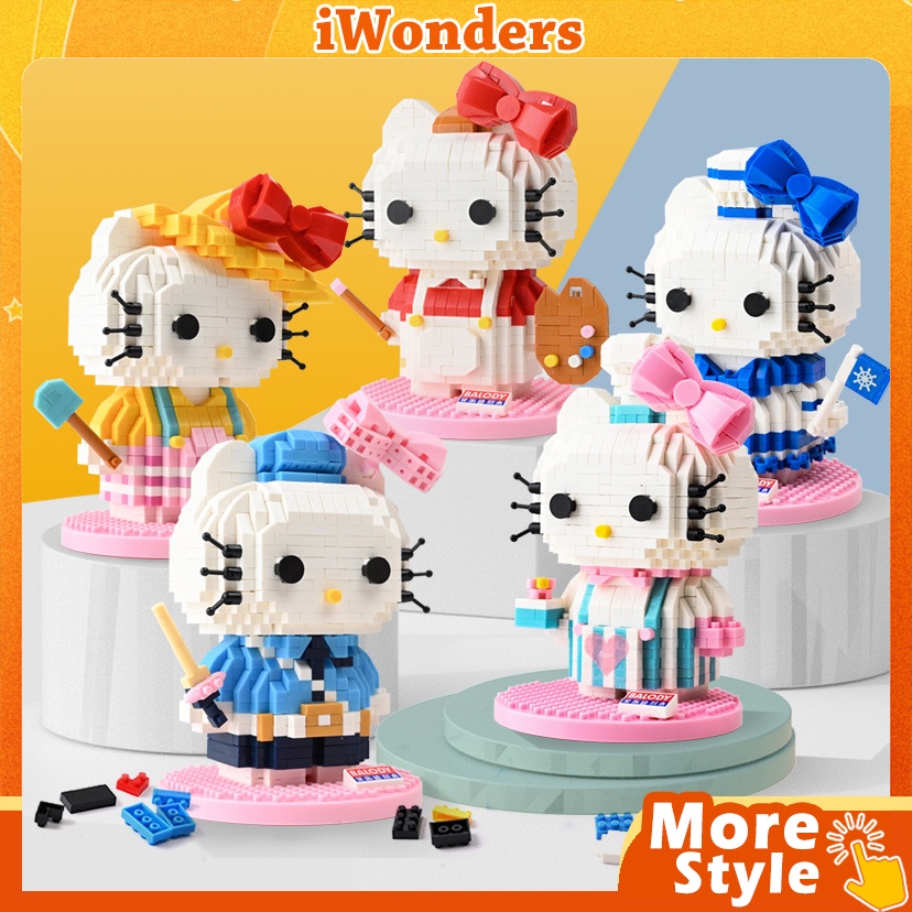Khối Lắp Ghép Nano Hình Hello Kitty Cho Bé DIY