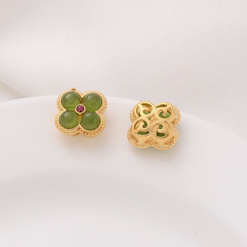 Bộ Hạt Đá Màu Sắc Mạ Vàng Làm Vòng Tay/Dây Chuyền Handmade