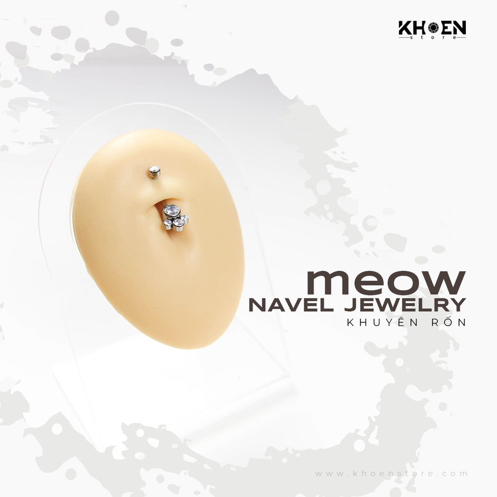 Khuyên Rốn chân mèo - Titanium G23 - Khoen Store