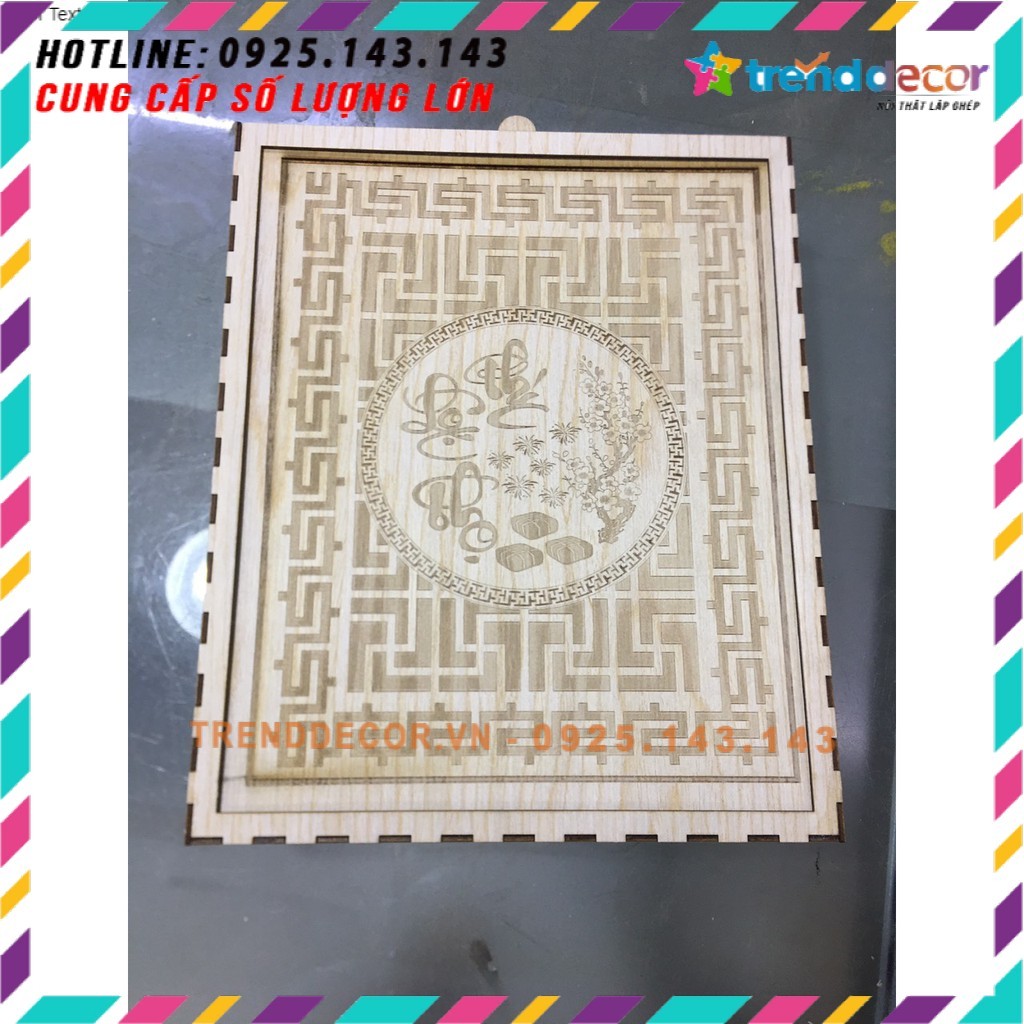 Hộp quà gỗ hộp quà tặng dịp lễ tết đẹp sang trọng thiết kế theo yêu cầu quà tặng ý nghĩa Trenddecor mẫu 03