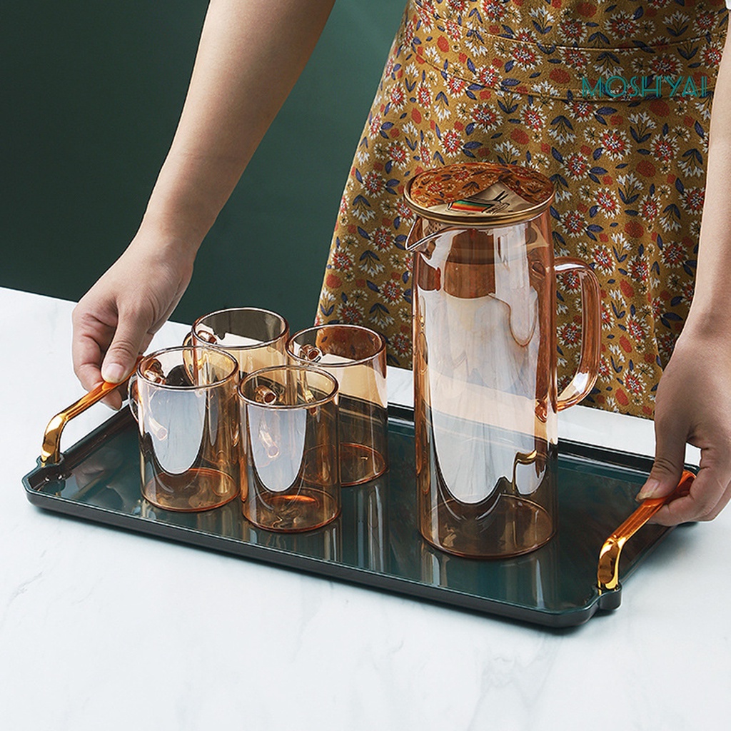 Khay Phục Vụ Thức Ăn Vặt Biến Hình Có Tay Cầm Bằng Nhựa Chống Trượt Đa Năng