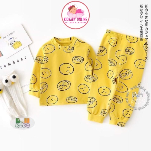 Bộ Đồ Dài Tay Bé Gái Minky Mom Hình rau củ quả Vải Cotton, Đồ Bộ Cho Bé Gái Mặc Nhà Thu Đông Kidbabyonline K145