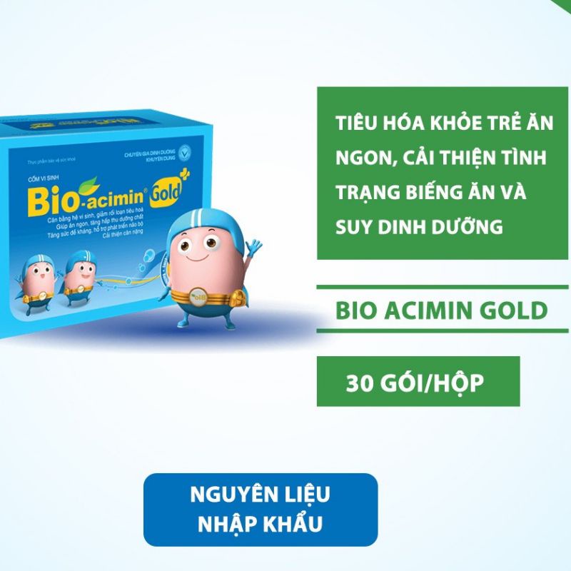 BIO-acimin tiêu hóa khỏe để trẻ ăn ngon ( gói - viên nhai)