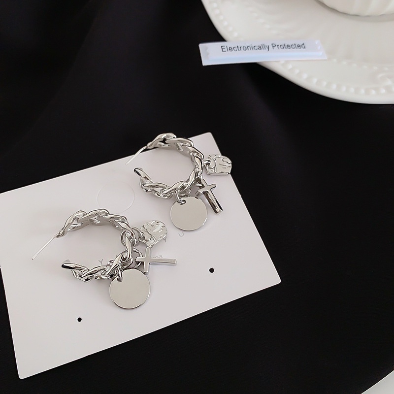 Khuyên Tai Dáng Dài Hình Thánh Giá Thời Trang Hàn Quốc