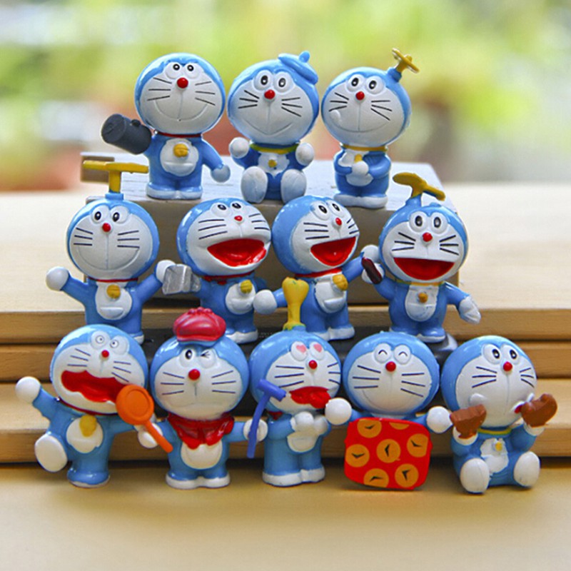 Set 12 Mô Hình Đồ Chơi Nhân Vật Hoạt Hình Doraemon