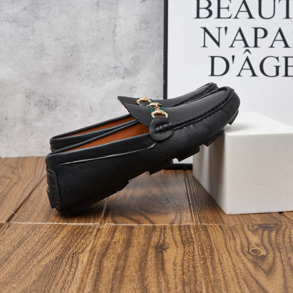 Giày Da Lười GC - Giày Lười Nam GC Da Mềm Đai Vải, Trẻ Trung Full Box