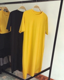 Váy maxi cotton vàng - đen