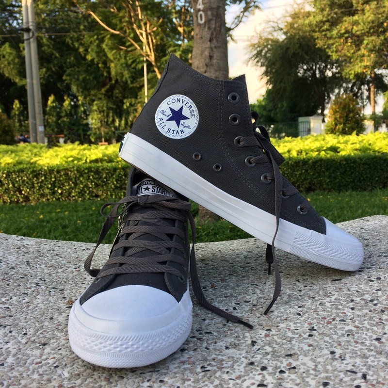 Giày Allstar Ck2 Nam Xám Đậm Cổ Cao
