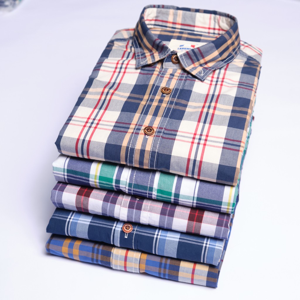 Sơ mi nam dài tay công sở kẻ caro, 100% cotton, chất liệu cao cấp thấm hút mồ hôi tốt