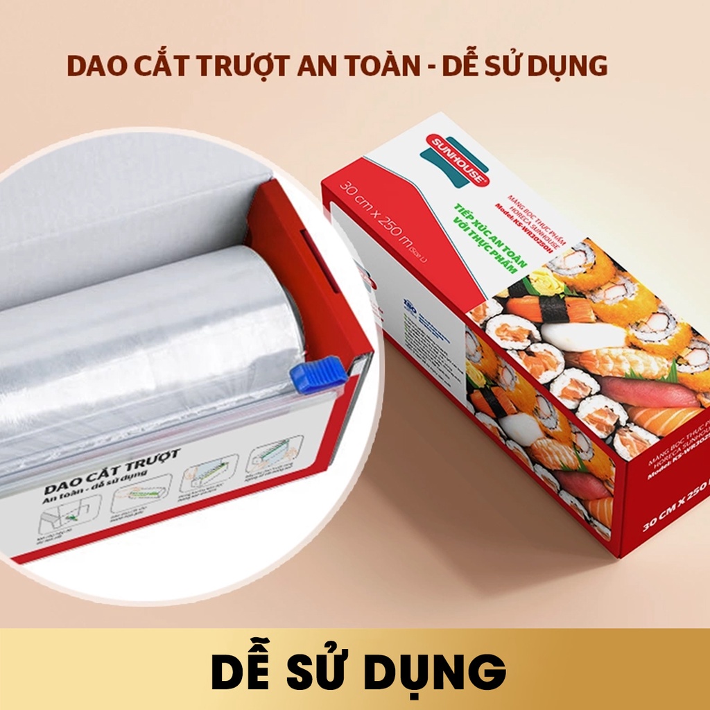 Màng Bọc Thực Phẩm Horeca SUNHOUSE Loại Lớn 250x30 Cm An Toàn Không Gây Độc Hại