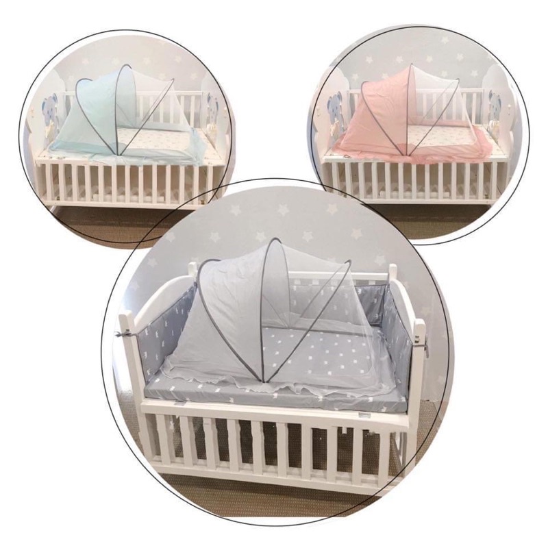 Màn mùng lưới chụp chống muỗi hình gấu, hình thỏ gấp gấp gọn thông minh che chắn cho bé sơ sinh, trẻ em ngủ- babyboo