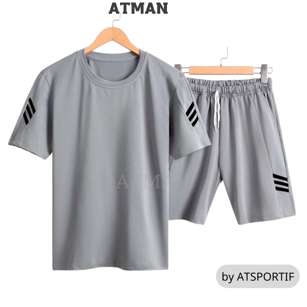 Bộ Thể Thao Nam ATMAN quần áo tập gym vải thun lạnh thoáng mát co giãn năng động thời trang nhiều màu