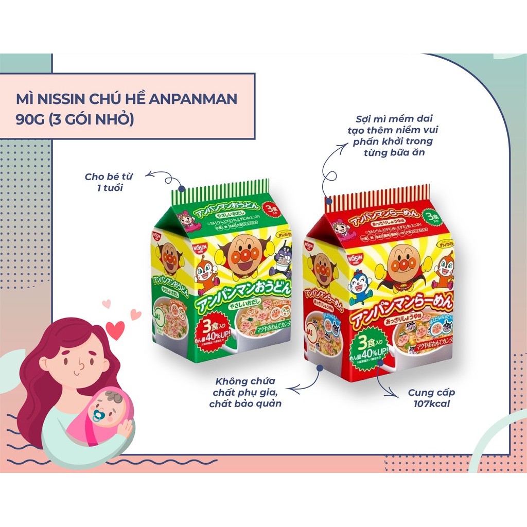 Mì ăn liền chú hề Anpanman cho bé 18 tháng tuổi - Nhật Bản