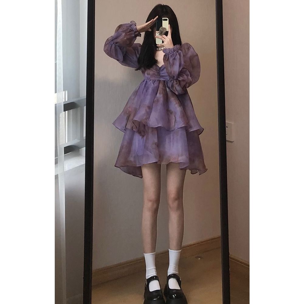 Váy babydoll Đầm Công Chúa Mùa Hè Phong Cách Công Chúa Pháp Siêu Nữ Tính Hợp Thời Trang Mới