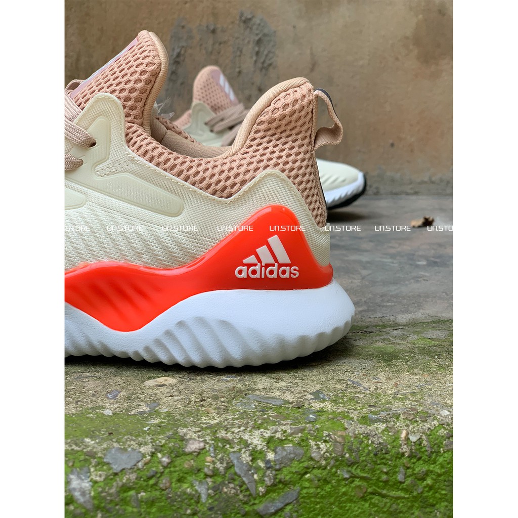 [HÌNH THỰC TẾ]  Giày sneaker Adidas alphabounce beyond màu kem gót cam