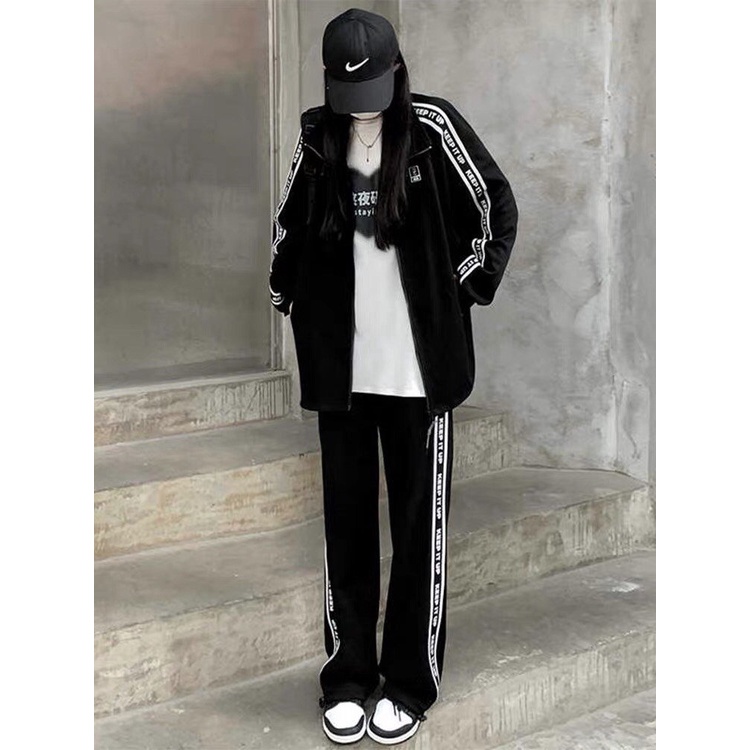 [ RẺ VÔ ĐỊCH] Set Đồ Nữ Cá Tính Thể Thao Quần Ống -Set đồ nữ áo phông quần jogger cá tính HOLA