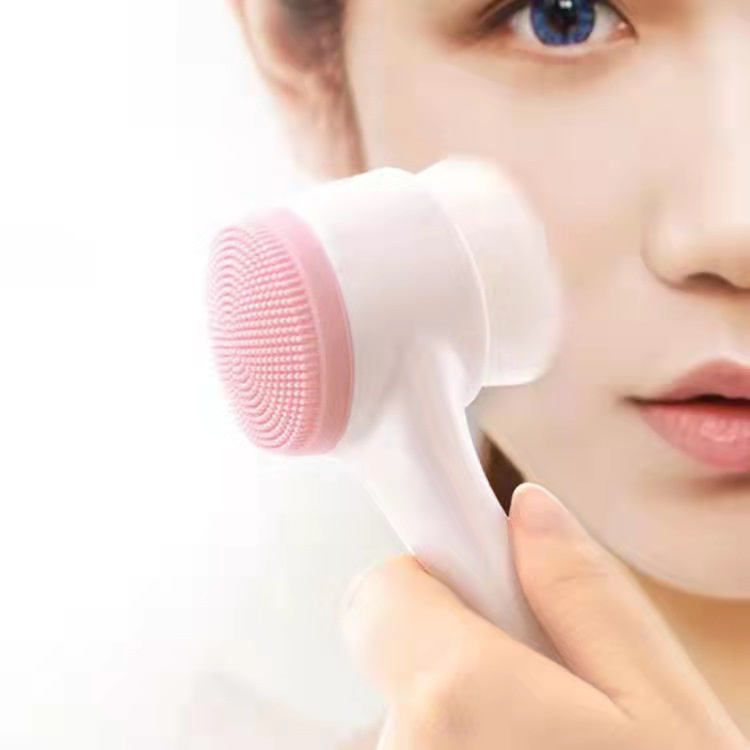 Bàn Chải Silicone Rửa Mặt 3D Rung Mát Xa Chăm Sóc Da