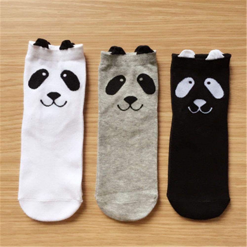 1 Đôi Vớ Cổ Cao Đến Mắt Cá Chân In Họa Tiết Gấu Trúc Hoạt Hình Cho Nam Và Nữ