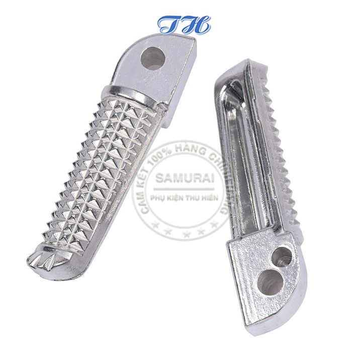 Gác chân xe máy Ya ma ha mẫu Trusty màu bạc lỗ to hơn