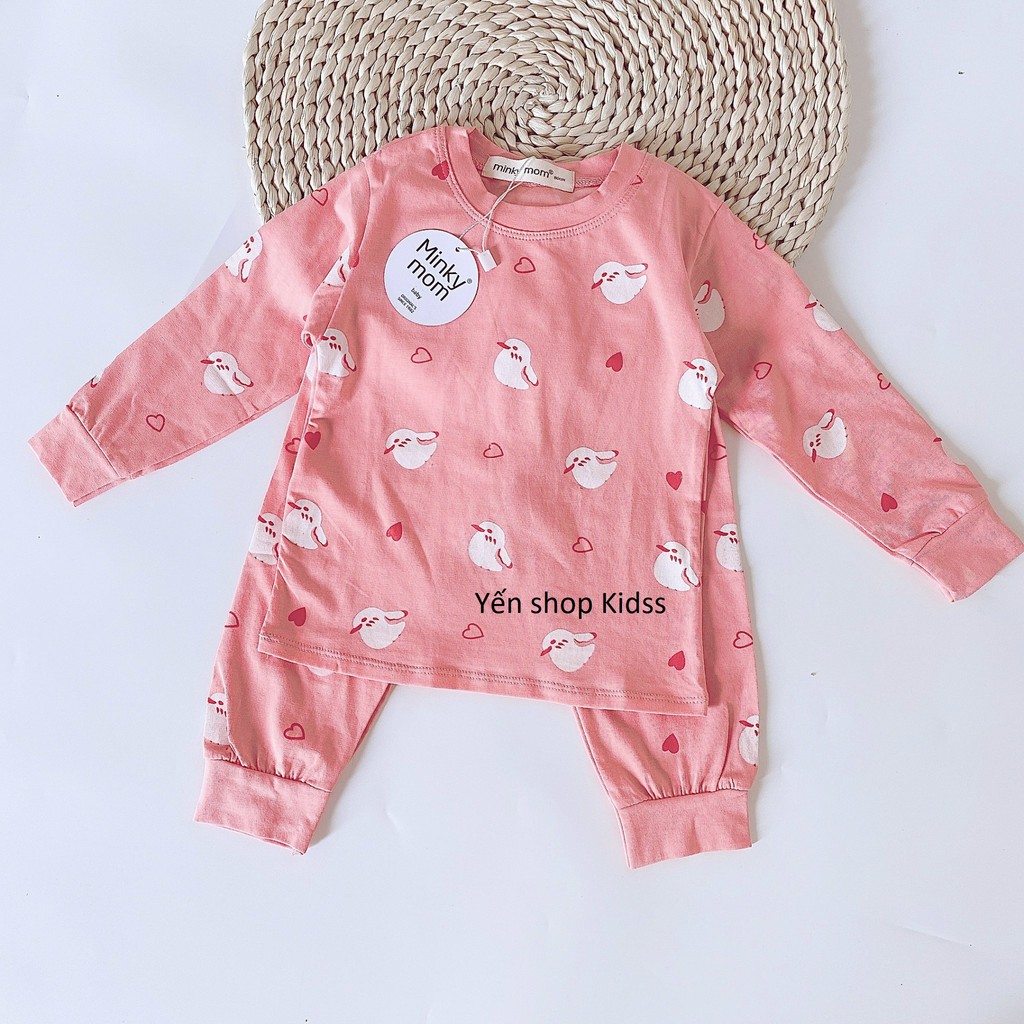 Sale !!! Bộ Dài Tay   Minky Mom Chất Cotton 100 % In Toàn Thân Họa Tiết Vịt-Ngỗng Cho Bé_Super Sale (7-19kg) (SP001308 )