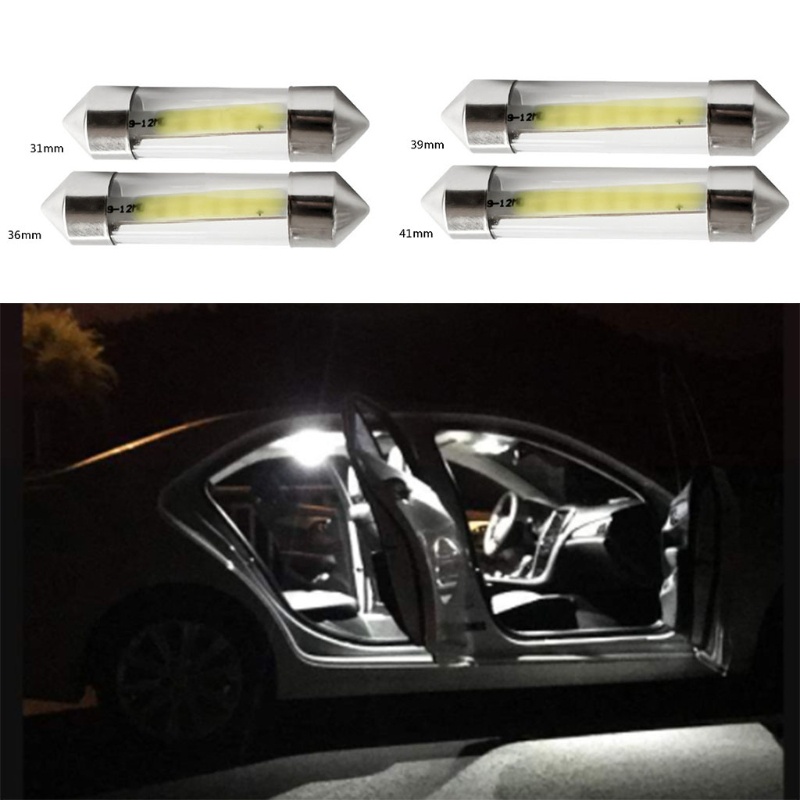 Set 10 Đèn Led QJ COB C5W C10W Gắn Trần Xe Hơi Chuyên Dụng