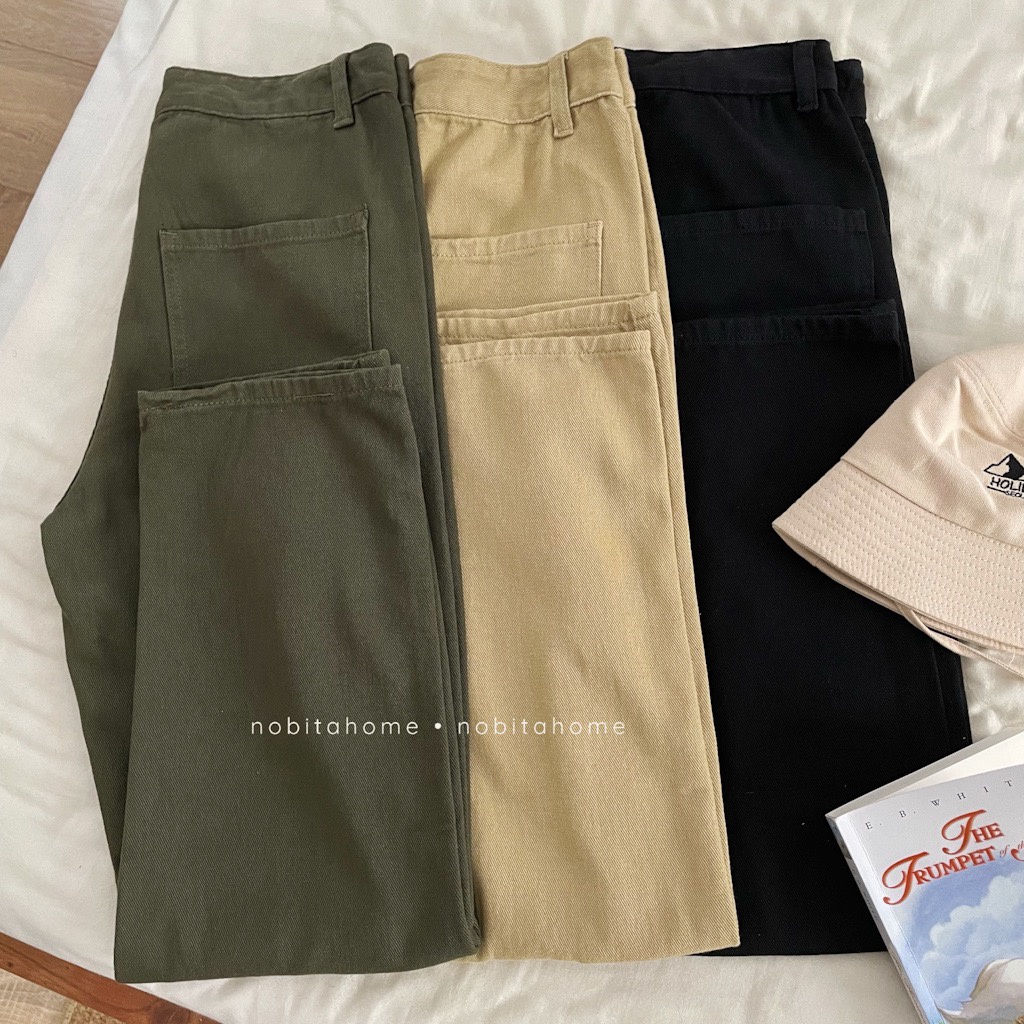 NOOBITA - Quần baggy nam ống suông vải denim 7701