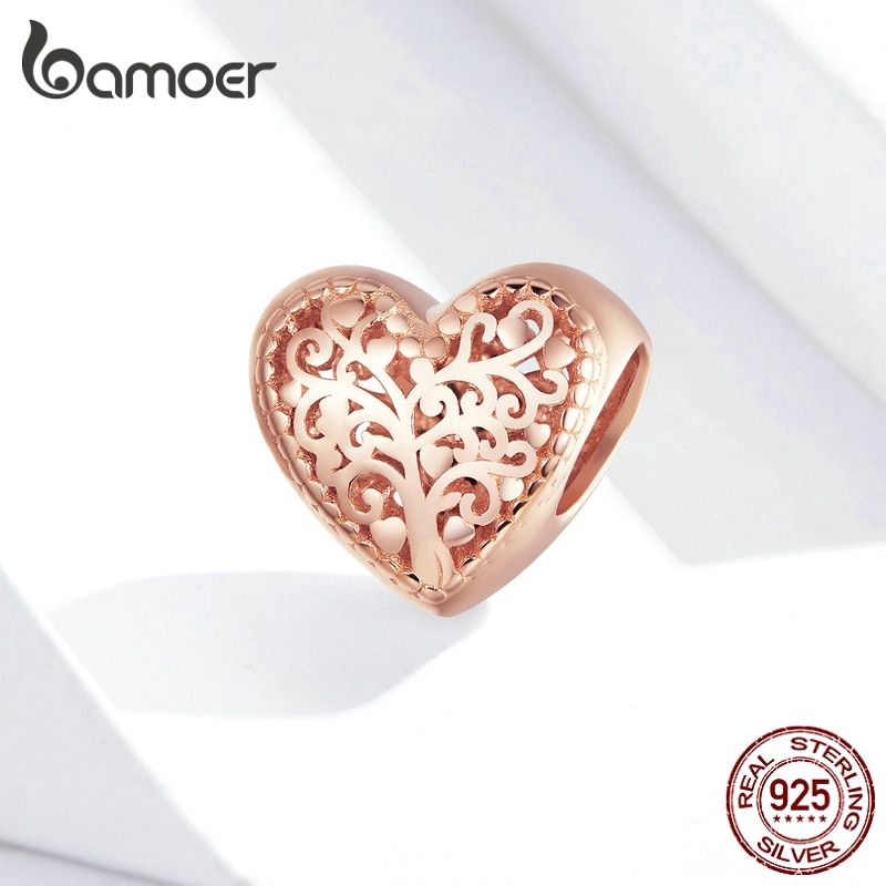 Bamoer Mặt Trang Sức Hình Cây Mạ Vàng Hồng Bạc 925 Thời Trang BSC215