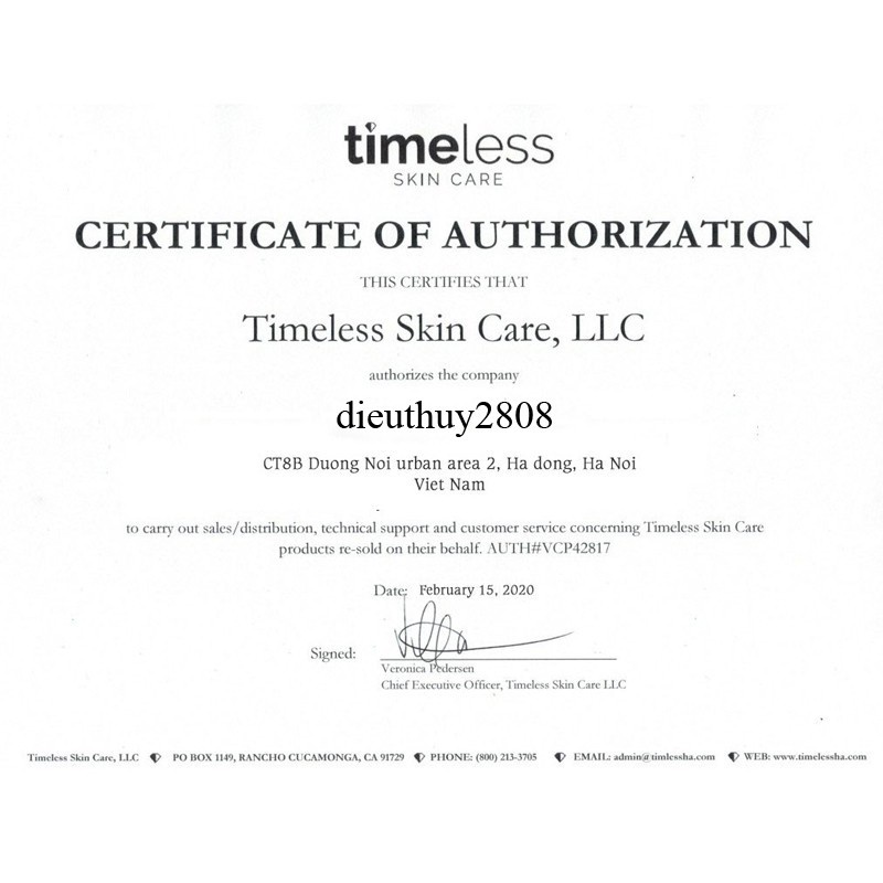 Serum cấp nước dưỡng ẩm Timeless HA Pure 30ml