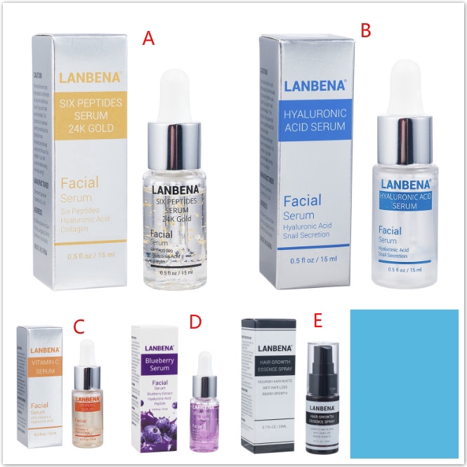 [Hàng mới về] Serum Lanbena với 6 peptide/vàng 24k/vitamin E/ Hyaluronic Acid 15ml chống lão hóa da
