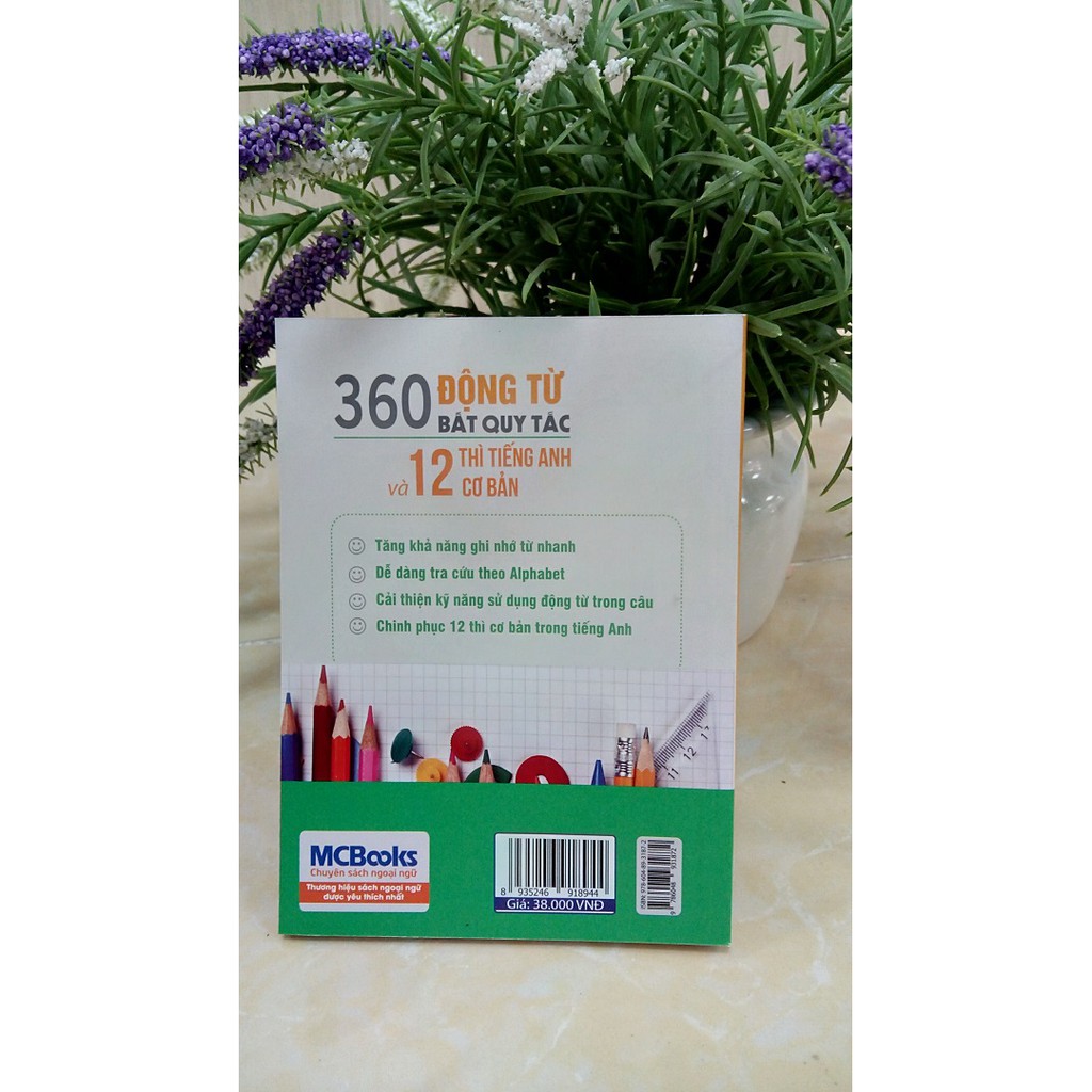 Sách- 360 Động Từ Bất Quy Tắc Và 12 Thì Trong Tiếng Anh- MCBooks