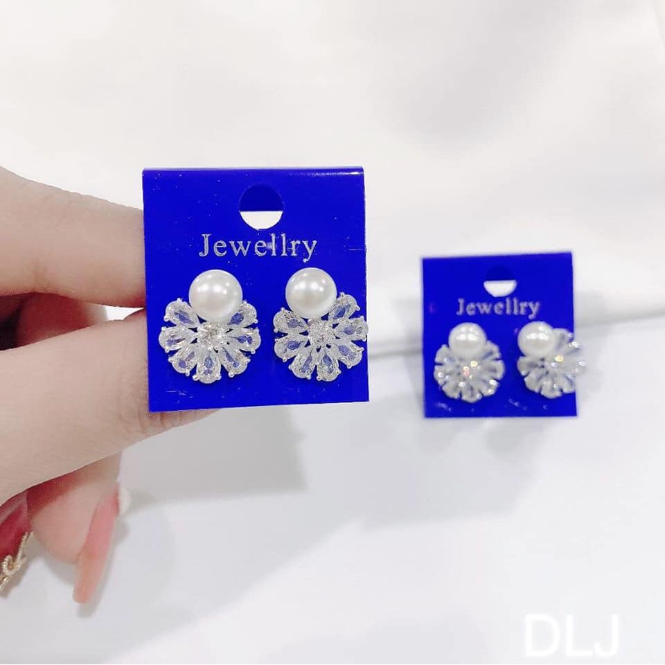 BÔNG TAI HOA HÀNG LÀM KĨ SIÊU ĐẸP