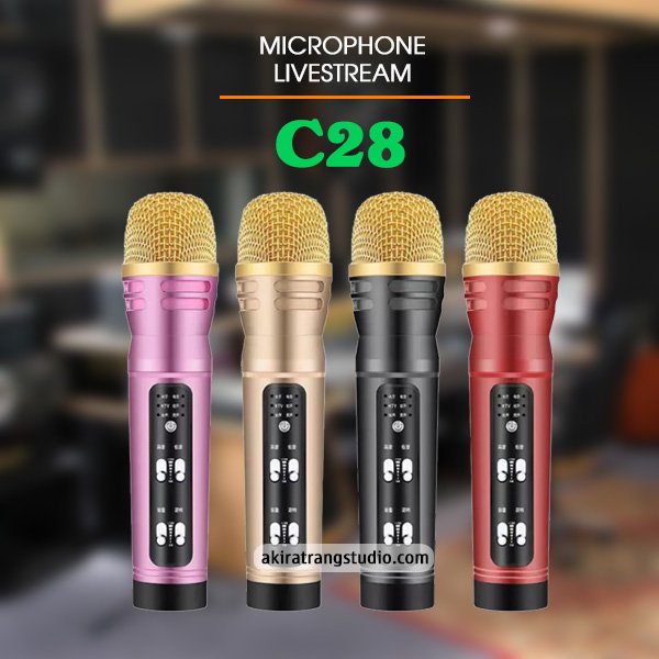 Micro Thu Âm C28 Bluetooth. Kiểu Dáng Nhỏ Gọn, Hát Livestream, Karaoke, Giả Giọng Người Già, Trẻ Em, Chế Độ Autotune