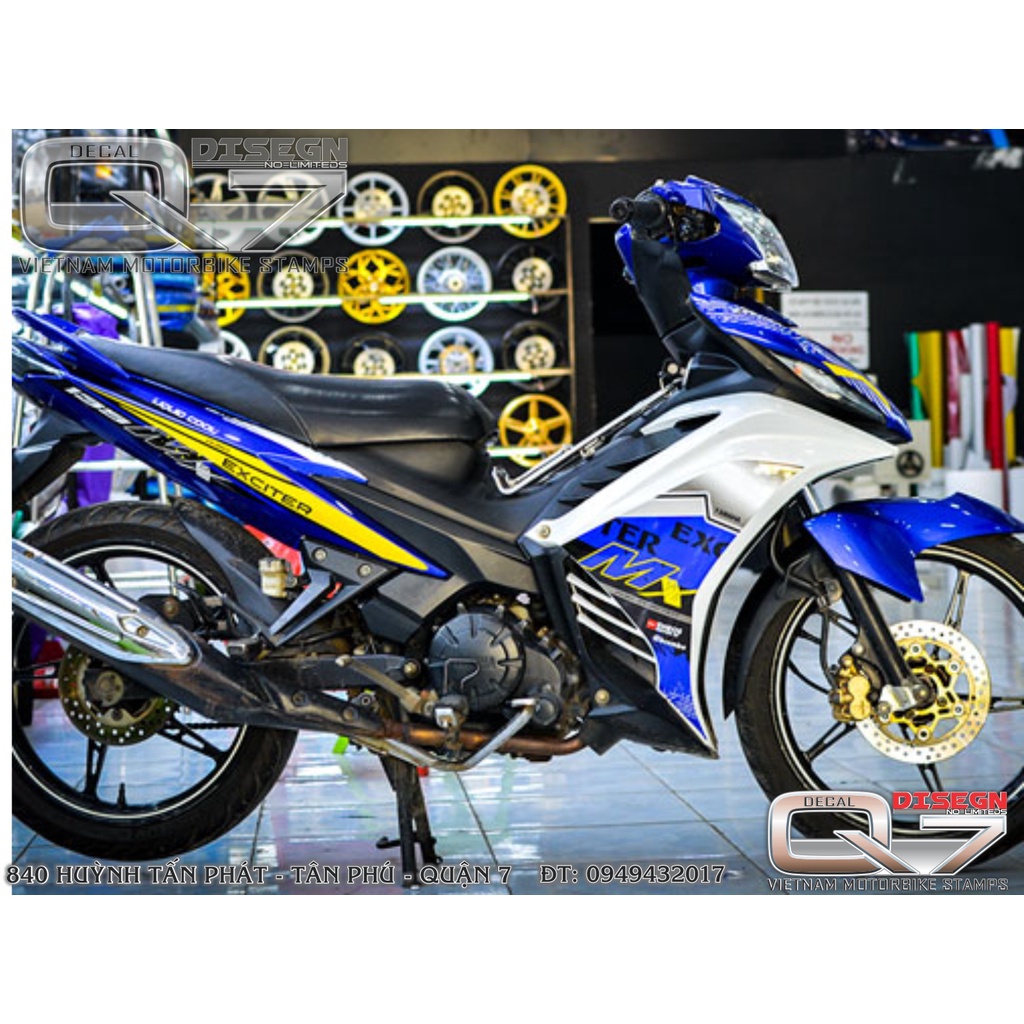 TEM RỜI EXCITER 2011 MX XANH TRẮNG
