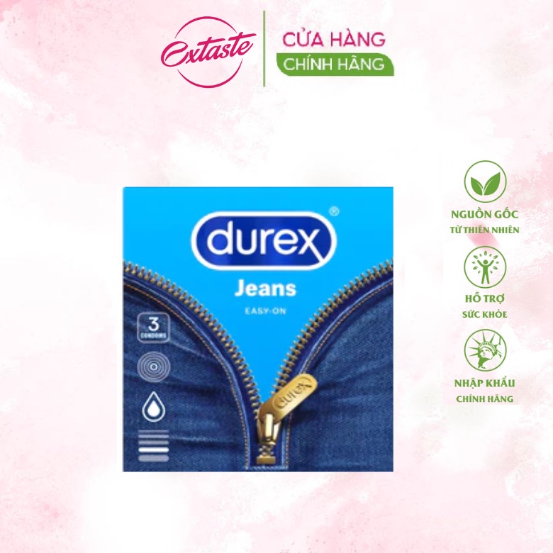 Bao cao su Durex Jeans hộp 3 bao Extaste