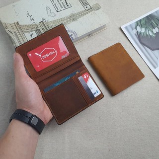 Ví da thật - Ví đứng cầm tay da sáp, bóp da thật cao cấp, thủ công - Ws104