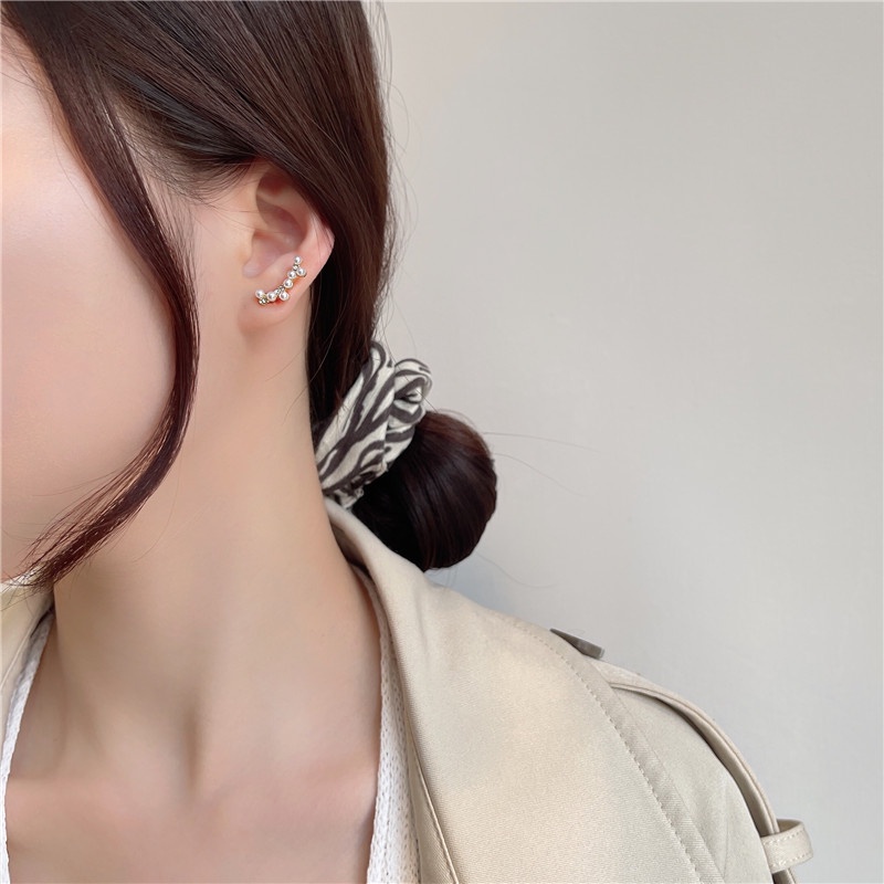 Khuyên tai bạc 925 đính ngọc trai nhân tạo phong cách Hàn Quốc cao cấp cho nữ