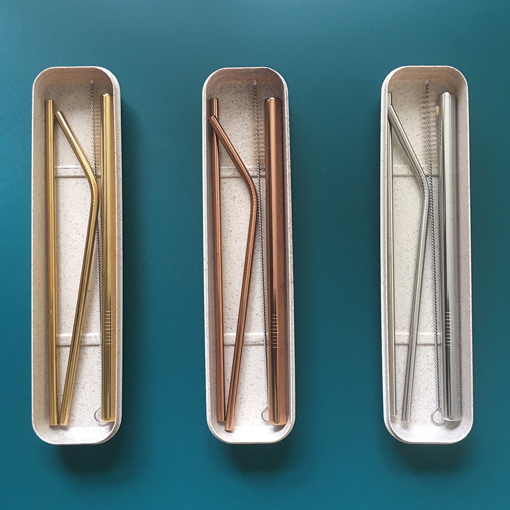 Ống hút Inox bảo vệ môi trường bộ 05 sản phẩm Hasu