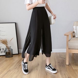 Quần CCVN ống rộng chất liệu vải chiffon giả hai lớp dành cho nữ