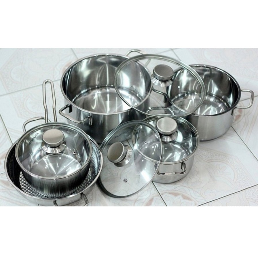 Bộ nồi từ inox Fivestar 5 chiếc vung nắp kính