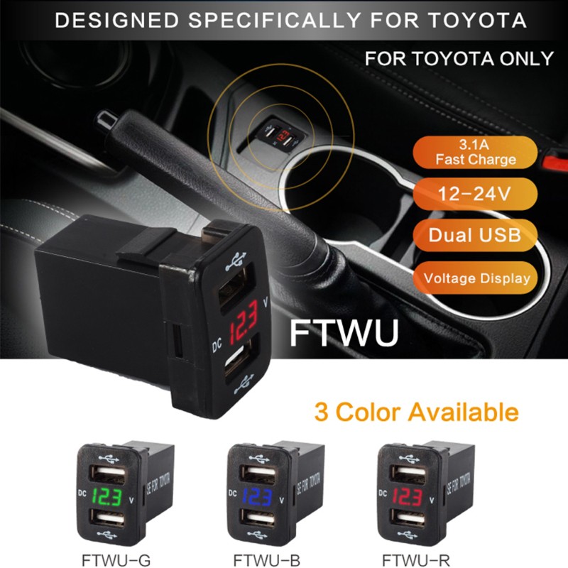 Củ Sạc Hai Cổng Usb 4.2a Cho Xe Hơi Toyota